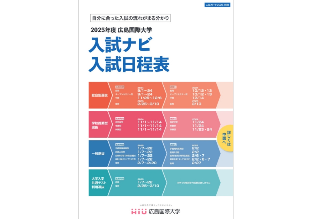 2025年度入試ナビ 入試日程表