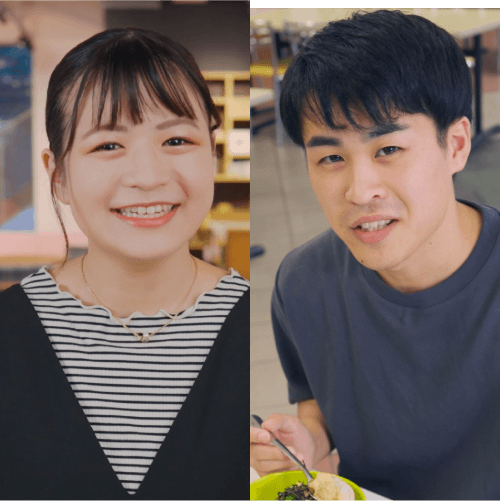 愛媛県出身 看護学科 後藤悠月 高知県出身 リハビリテーション学科 畠中吟太