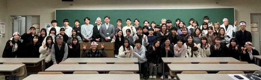 国家試験前日　壮行会にて　教員は合格ハチマキをしてエールをおくります！！